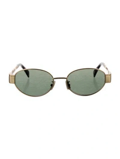 Pre-owned Celine Round Tinted Sunglasses In Gold