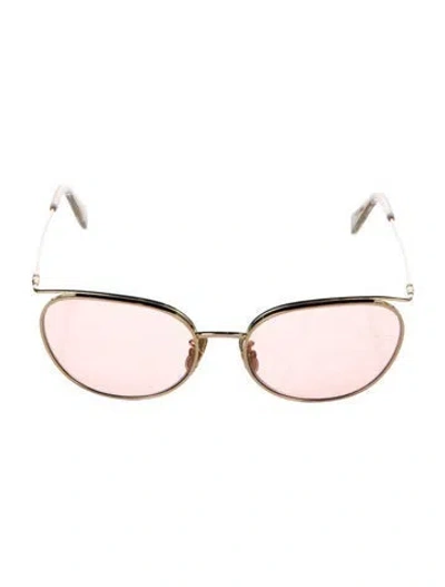 Pre-owned Celine Round Tinted Sunglasses In Gold