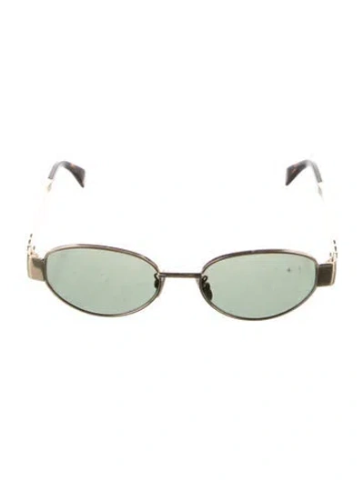 Pre-owned Celine Round Tinted Sunglasses In Gold