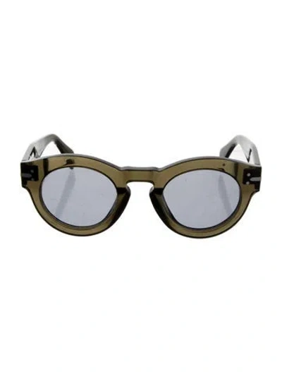Pre-owned Celine Round Tinted Sunglasses In Green