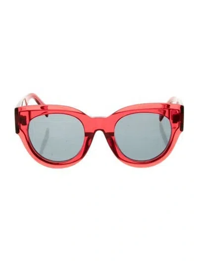 Pre-owned Celine Round Tinted Sunglasses In Red