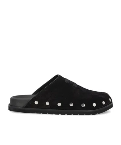 Celine Round Toe Mules In Black
