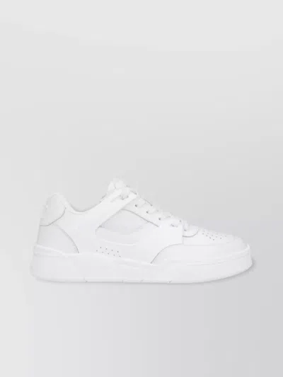 Celine Round Toe Perforated Rubber Sole Sneakers In White