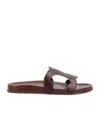 Celine Round Toe Slippers In Brown