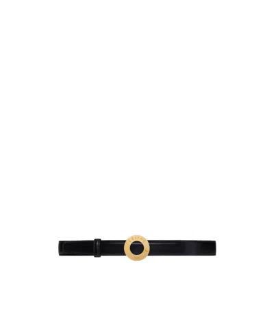 Celine Round Toggle Fasteners And Double-sided Belt In Black