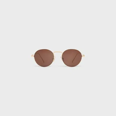 Celine Round-frame Sunglasses In Brown