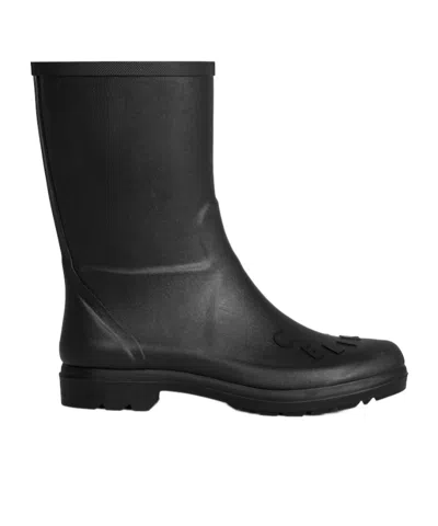 Celine Round-toe Short Boots In Black