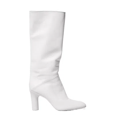 Celine Round-toe Tall Boots In White