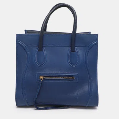 Pre-owned Celine Royal Blue Leather Small Phantom Luggage Tote