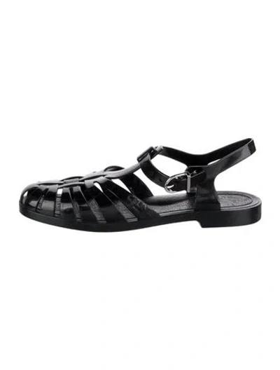 Pre-owned Celine Rubber Gladiator Sandals In Black