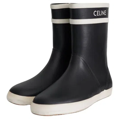 Pre-owned Celine Rubber Rain Boots 39 In Black