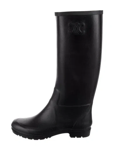 Pre-owned Celine Rubber Rain Boots In Black