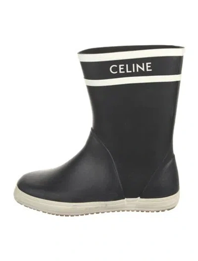 Pre-owned Celine Rubber Rain Boots In Black