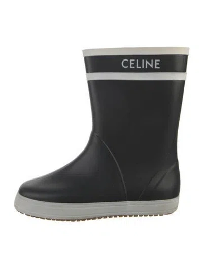 Pre-owned Celine Rubber Rain Boots In Black