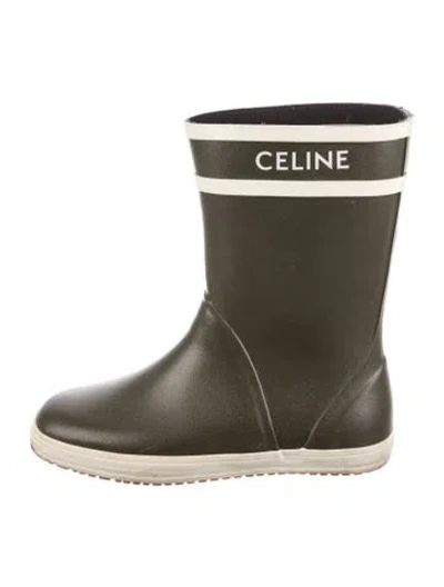 Pre-owned Celine Rubber Rain Boots In Grey