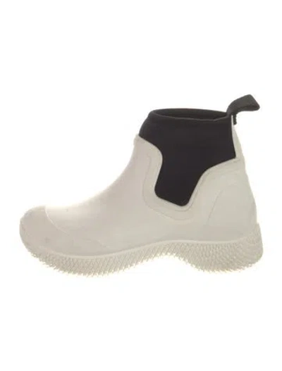 Pre-owned Celine Rubber Rain Boots In White