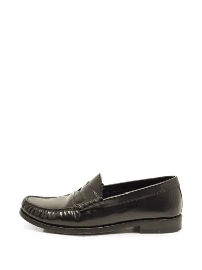 Pre-owned Celine Ruched-detail Loafers In Black