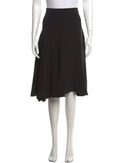 Pre-owned Celine Ruffle Embellishment Midi Length Skirt In Black