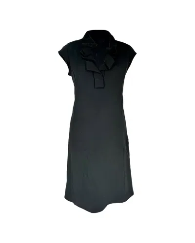 Pre-owned Celine Ruffled Neckline Midi Dress, Size Eu 38 (authentic Pre-loved)