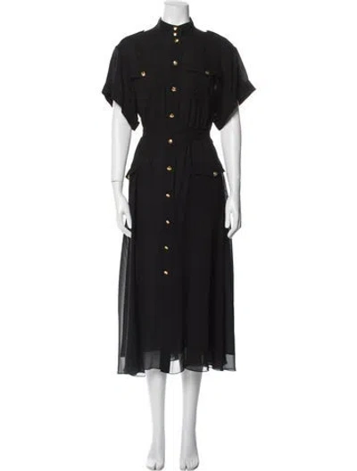 Pre-owned Celine Safari Long Long Dress In Black