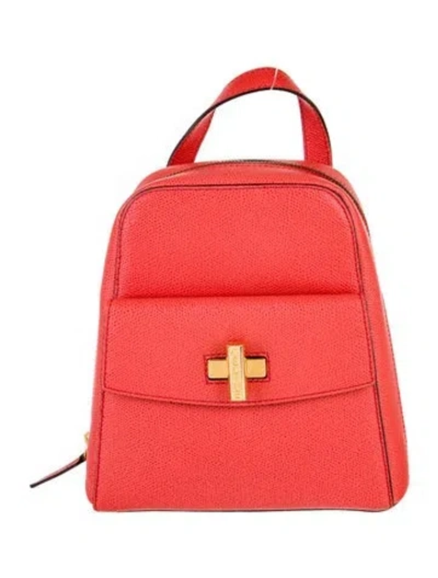 Pre-owned Celine Saffiano Leather Backpack Vintage In Red