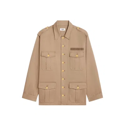 Celine Saharienne Cotton Jacket In Beige