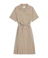 Celine Saharienne Dress In Cotton Gabardine In Neutral