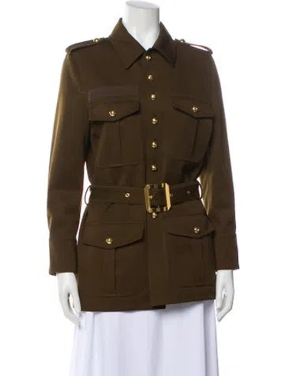 Pre-owned Celine Saharienne Utility Wool Utility Jacket In Brown