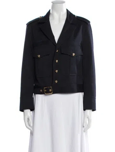 Pre-owned Celine Saharienne Wool Blazer In Blue