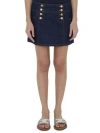 CELINE NAVY BLUE COTTON SAILOR MINISKIRT FOR WOMEN SS24