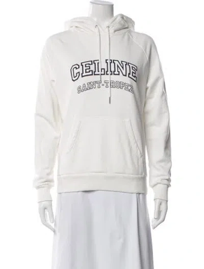 Pre-owned Celine Saint-tropez Graphic Print Hoodie In Neutral