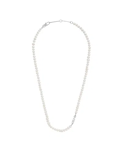 Celine San Onofre Embellished Necklace In Ivory / Silver