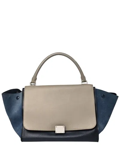 CELINE CELINE SAND CALFSKIN LEATHER MEDIUM TRI-COLOR TRAPEZE (AUTHENTIC PRE-LOVED)