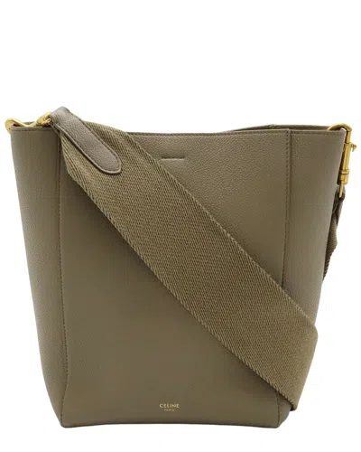 Celine Sangle Bucket Small Shoulder Bag (authentic Pre-loved) In Green