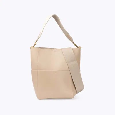 Celine Sangle Large Bucket Bag In Neutral