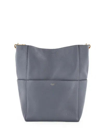 Pre-owned Celine Sangle Seau Bag Calfskin Large Shoulder Bag In Gray
