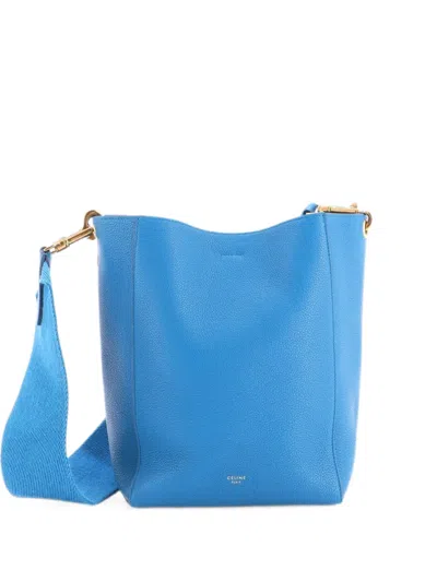 Pre-owned Celine Sangle Seau Bag Calfskin Small Shoulder Bag In Blue