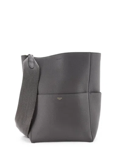 Pre-owned Celine Sangle Seau Bag Goatskin Large Bucket Bag In Gray