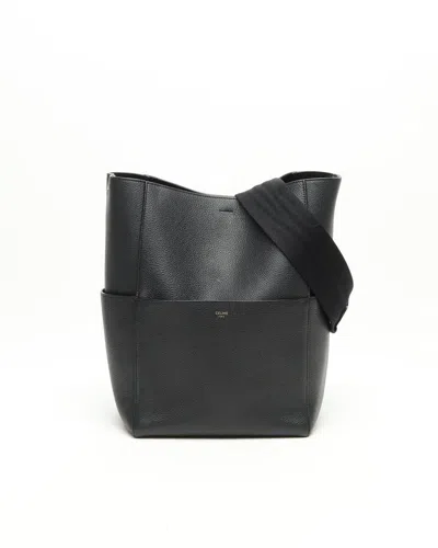 Celine Céline Sangle Seau Large Bucket Bag In Black