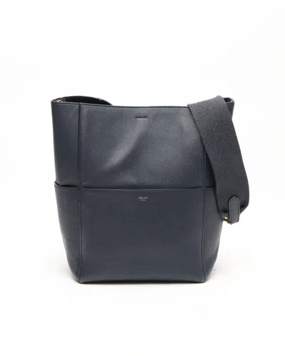 Celine Céline Sangle Seau Large Bucket Bag In Blue