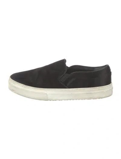 Pre-owned Celine Satin Colorblock Pattern Sneakers In Black