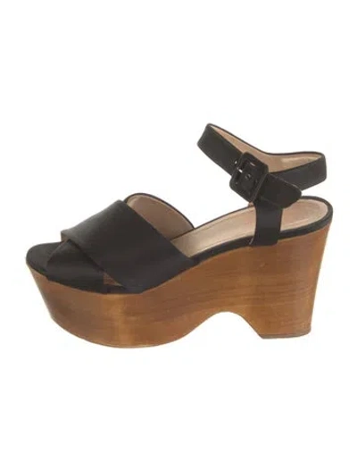 Pre-owned Celine Satin Cutout Accent Pumps In Black