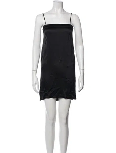 Pre-owned Celine Satin Knee-length Dress In Black