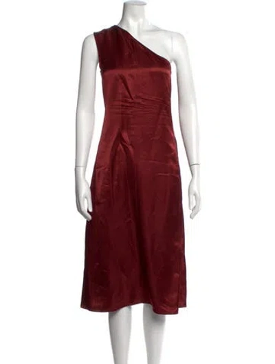 Pre-owned Celine Satin Midi Length Dress In Red