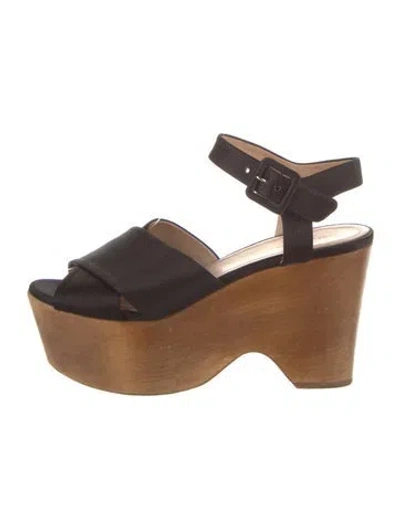 Pre-owned Celine Satin Mules In Black