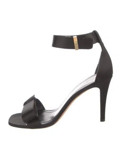 Pre-owned Celine Satin Sandals In Black
