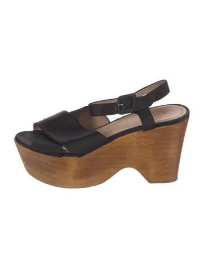 Pre-owned Celine Satin Sandals In Black