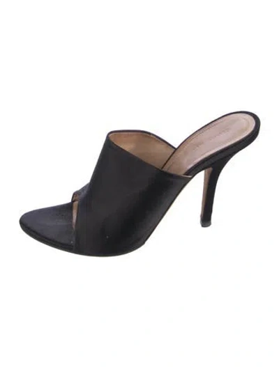 Pre-owned Celine Satin Slides In Black