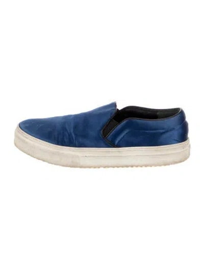 Pre-owned Celine Satin Sneakers In Blue