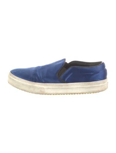 Pre-owned Celine Satin Sneakers In Blue
